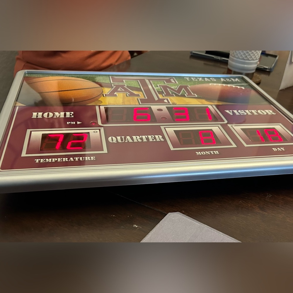 Texas A&M scoreboard clock